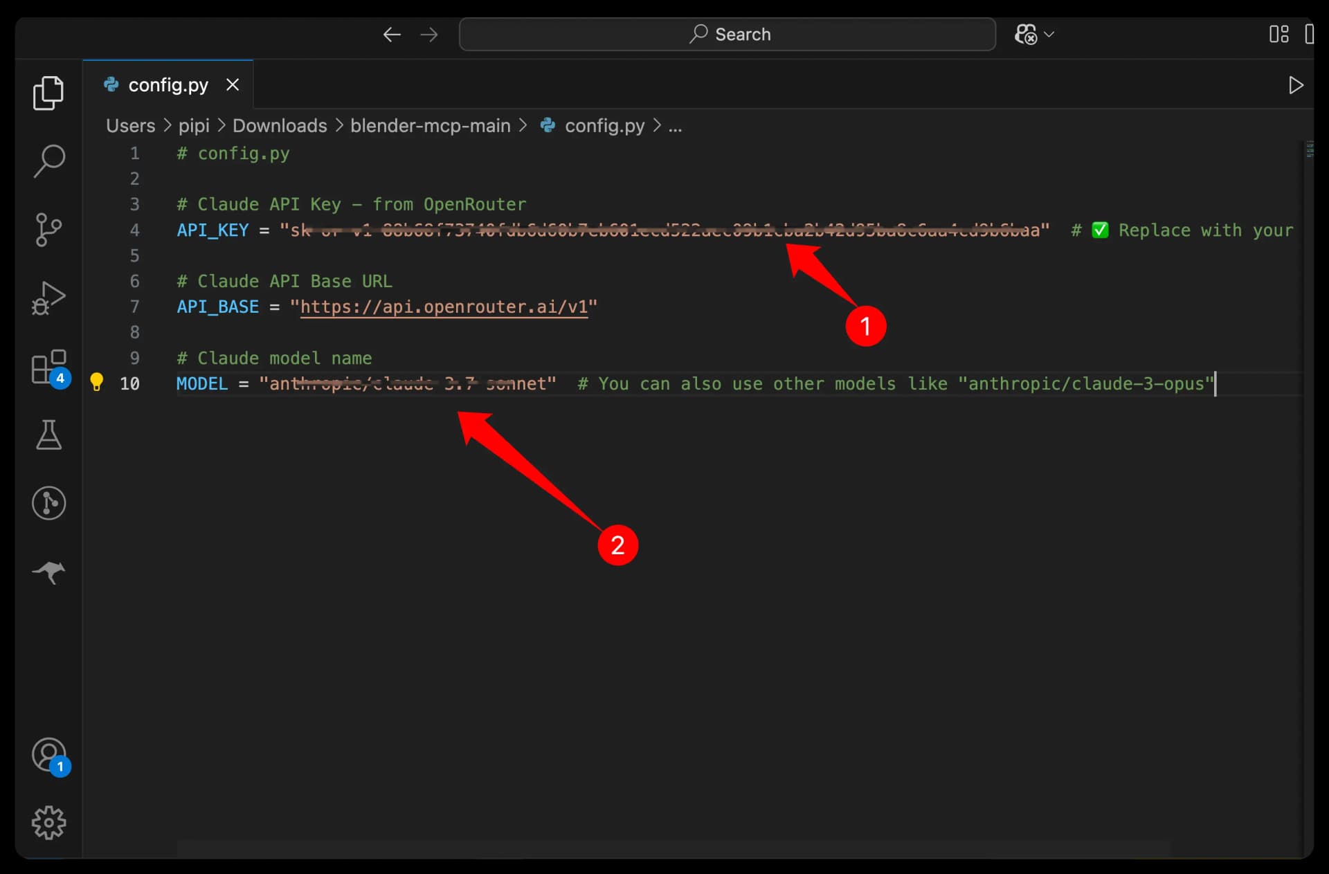 Edit config.py for MCP Server