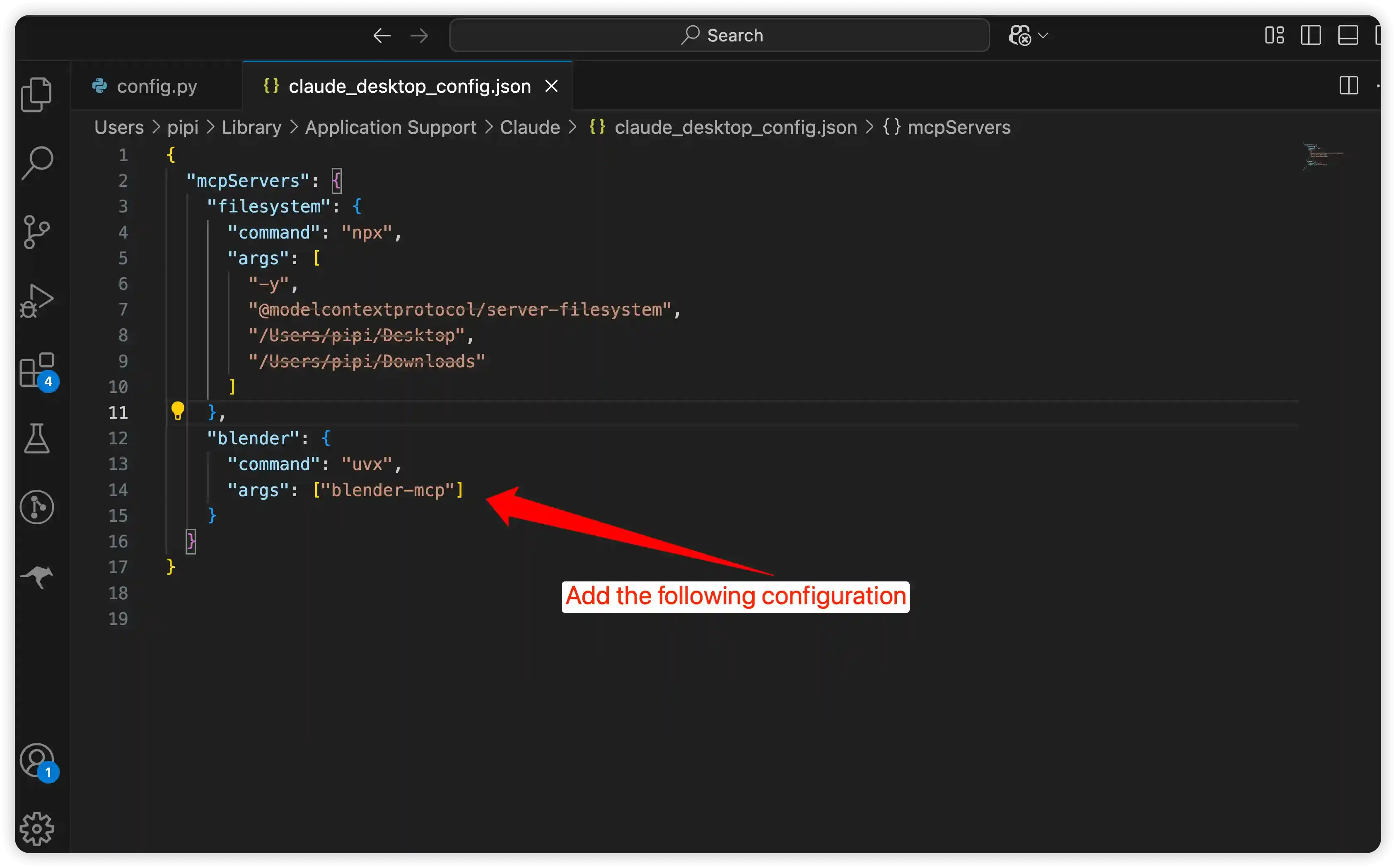 Configure Claude Desktop Example
