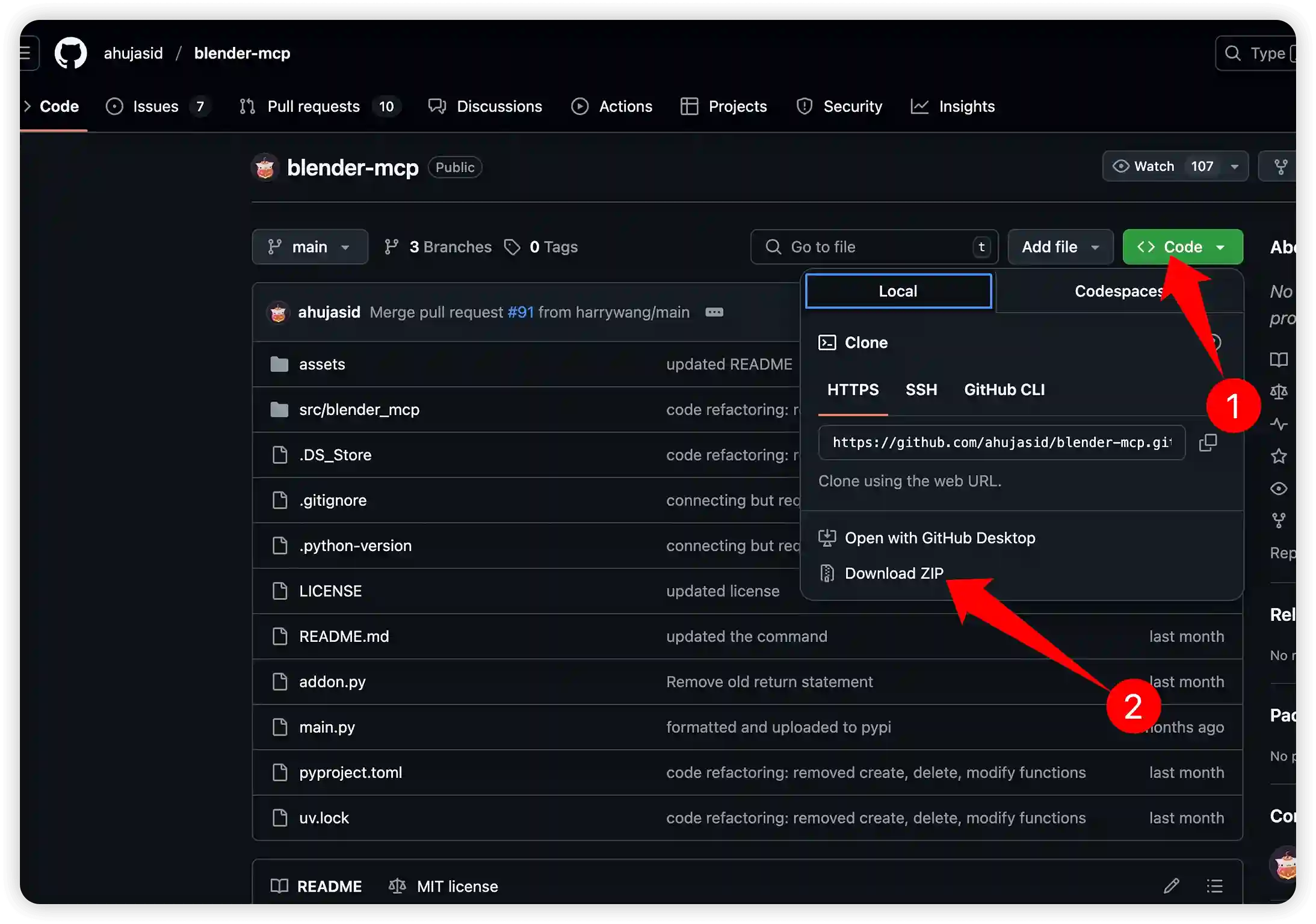 Download Blender MCP from GitHub